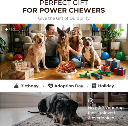 Kseroo 3-Pack Indestructible Dog Chew Toys for Aggressive Chewers,25-100lbs | Bacon Flavored Rock-Hard Solid Nylon Dog Bones for Medium & Large Breeds, Keeps Them Busy, Dental Textured, Long Lasting - XL