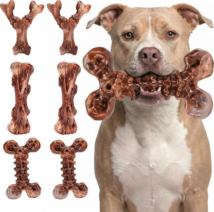 Kseroo 3-Pack Indestructible Dog Chew Toys for Aggressive Chewers,25-100lbs | Bacon Flavored Rock-Hard Solid Nylon Dog Bones for Medium & Large Breeds, Keeps Them Busy, Dental Textured, Long Lasting - XL