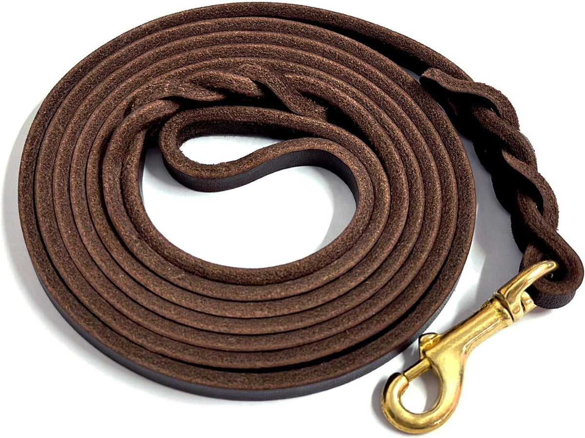 Leather Dog Leash 6ft x 3/4 inch Heavy Duty Training Leash