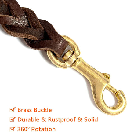 Leather Dog Leash 6ft x 3/4 inch Heavy Duty Training Leash