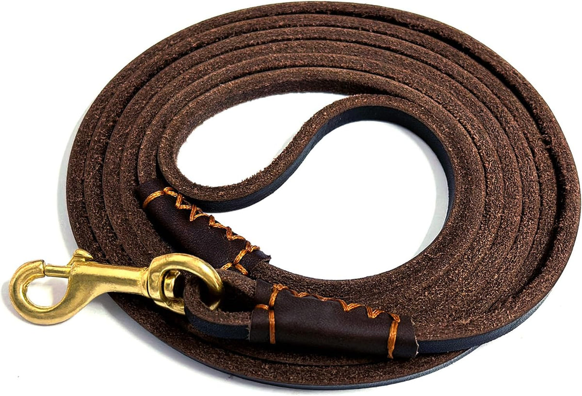 Leather Dog Leash 6ft x 3/4 inch Heavy Duty Training Leash