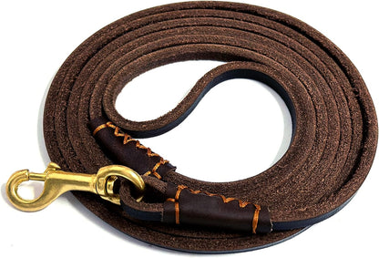 Leather Dog Leash 6ft x 3/4 inch Heavy Duty Training Leash
