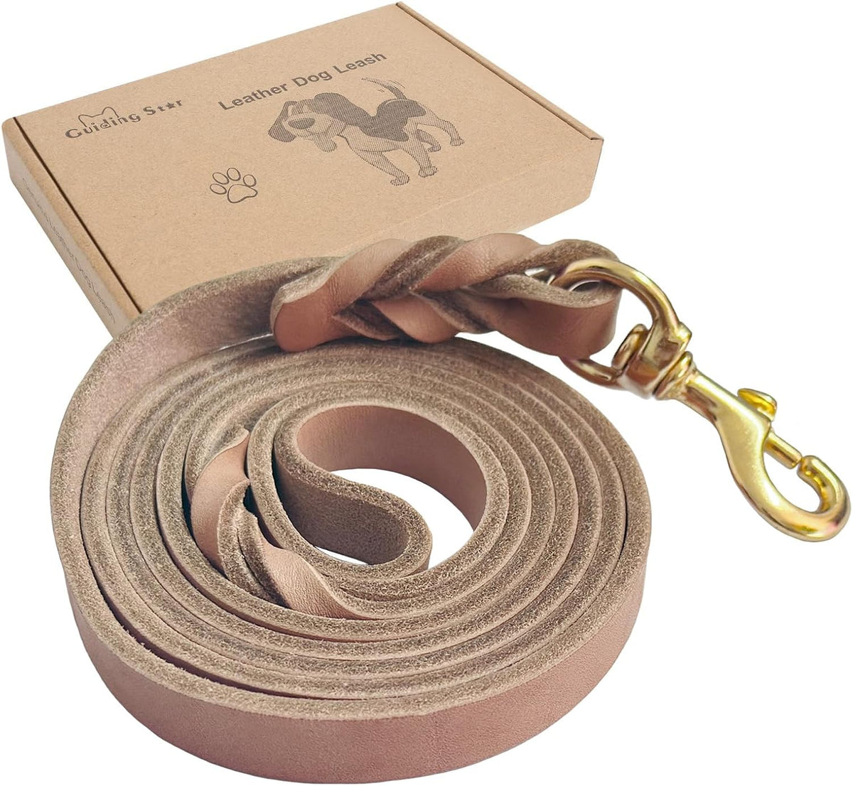 Leather Dog Leash 6ft x 3/4 inch Heavy Duty Training Leash