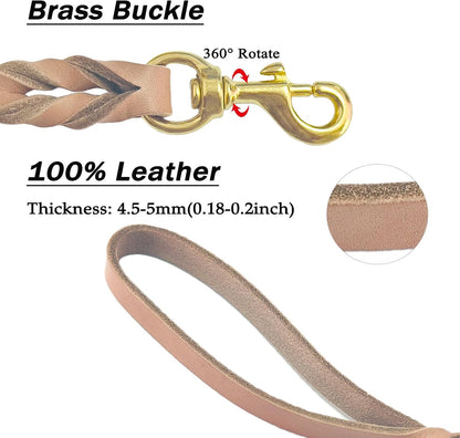 Leather Dog Leash 6ft x 3/4 inch Heavy Duty Training Leash