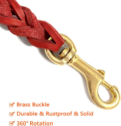 Leather Dog Leash 6ft x 3/4 inch Heavy Duty Training Leash