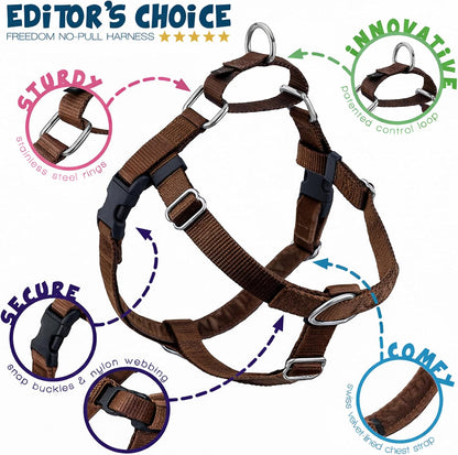 Freedom No Pull Dog Harness, 1 inch MD, Teal | Discourages Pulling, Comfortable Control Adjustable Dog Harness for Medium Sized Dogs, Made in USA (Leash Not Included)