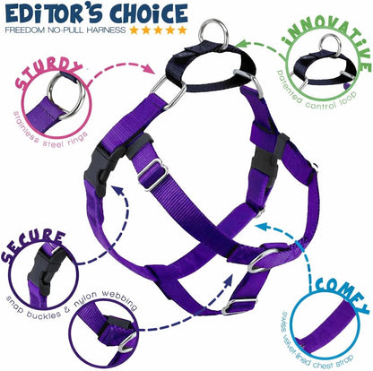 Freedom No Pull Dog Harness, 1 inch MD, Teal | Discourages Pulling, Comfortable Control Adjustable Dog Harness for Medium Sized Dogs, Made in USA (Leash Not Included)
