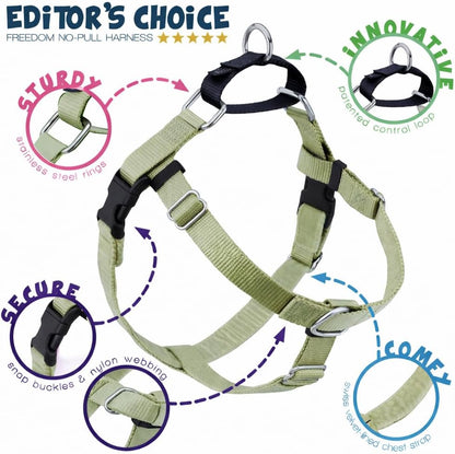 Freedom No Pull Dog Harness, 1 inch MD, Teal | Discourages Pulling, Comfortable Control Adjustable Dog Harness for Medium Sized Dogs, Made in USA (Leash Not Included)