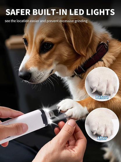 Electric Dog Nail Grinder for Small Medium Large Breeds with LED Lights