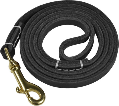 4 Feet / 5 Feet / 6 Feet Genuine Leather Small & Medium Dog Leash, Real Leather - (3/8" X 4', Black)