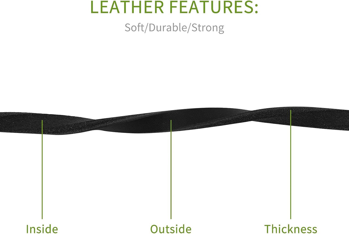 4 Feet / 5 Feet / 6 Feet Genuine Leather Small & Medium Dog Leash, Real Leather - (3/8" X 4', Black)