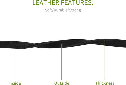 4 Feet / 5 Feet / 6 Feet Genuine Leather Small & Medium Dog Leash, Real Leather - (3/8" X 4', Black)