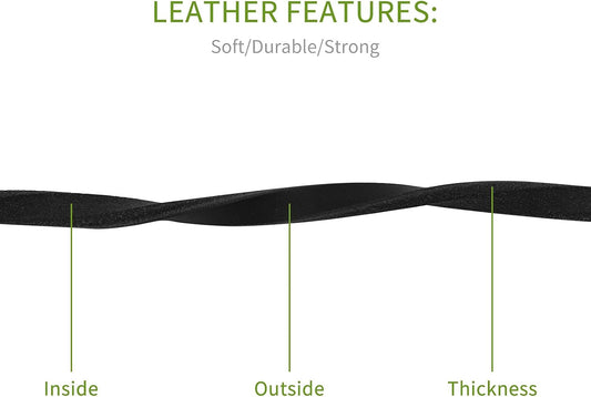 4 Feet / 5 Feet / 6 Feet Genuine Leather Small & Medium Dog Leash, Real Leather - (3/8" X 4', Black)