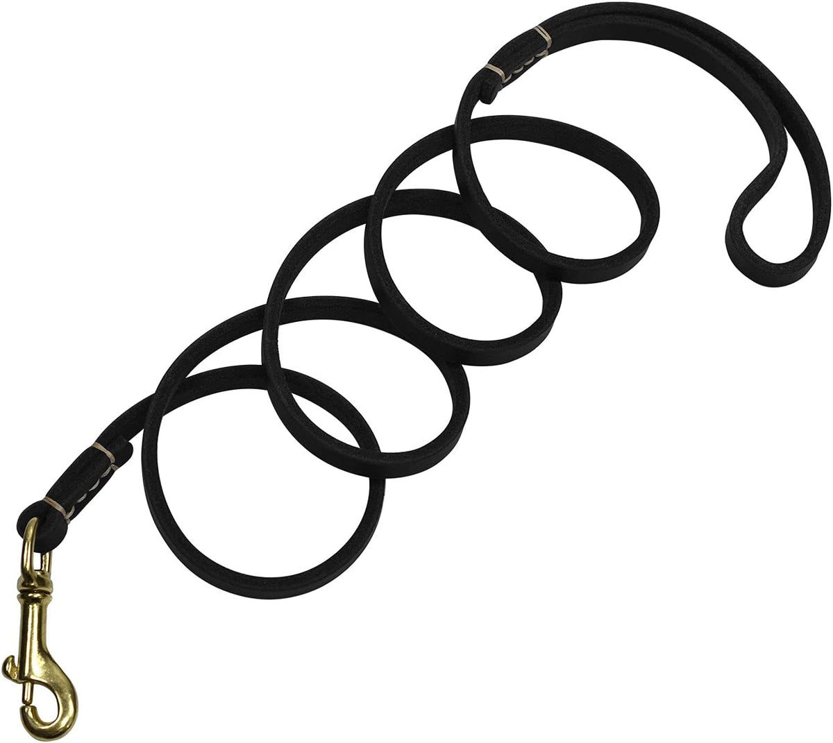 4 Feet / 5 Feet / 6 Feet Genuine Leather Small & Medium Dog Leash, Real Leather - (3/8" X 4', Black)