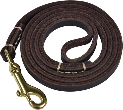4 Feet / 5 Feet / 6 Feet Genuine Leather Small & Medium Dog Leash, Real Leather - (3/8" X 4', Black)