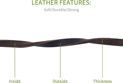 4 Feet / 5 Feet / 6 Feet Genuine Leather Small & Medium Dog Leash, Real Leather - (3/8" X 4', Black)