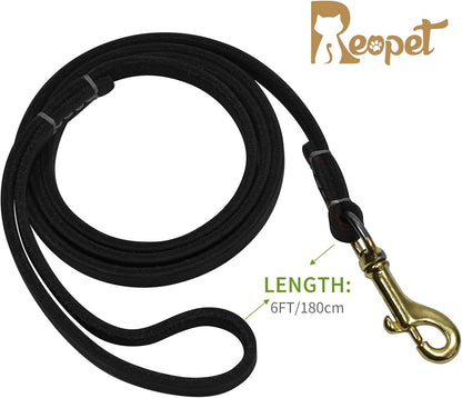4 Feet / 5 Feet / 6 Feet Genuine Leather Small & Medium Dog Leash, Real Leather - (3/8" X 4', Black)