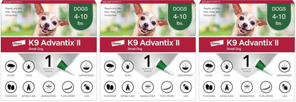 II Small Dog Vet-Recommended Flea, Tick & Mosquito Treatment & Prevention | Dogs 4-10 lbs. | 1-Mo Supply
