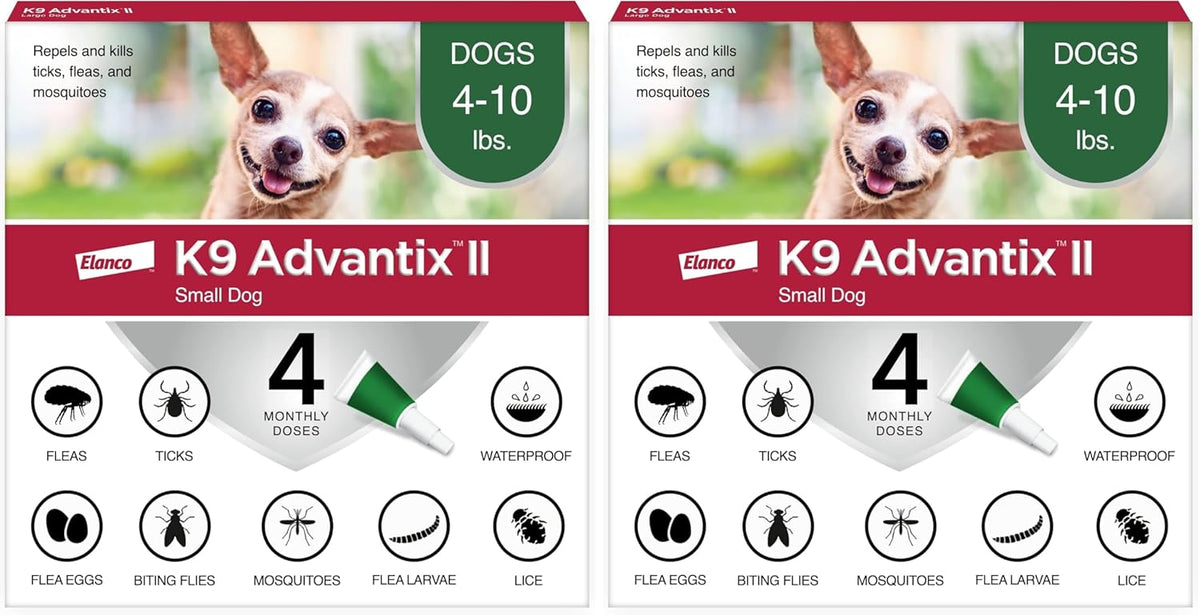 II Small Dog Vet-Recommended Flea, Tick & Mosquito Treatment & Prevention | Dogs 4-10 lbs. | 1-Mo Supply