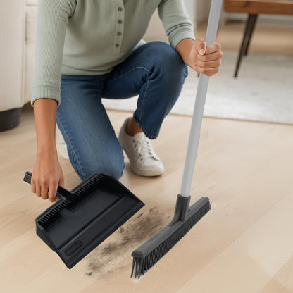 Superio 16” Pet Hair Remover Silicone Broom - Carpet Rake for Fur Removal - Rug Rake to Fluff Carpet – for Dust on Hardwood Floor & Tile – Rinse to Clean