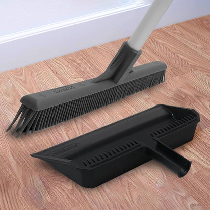 Superio 16” Pet Hair Remover Silicone Broom - Carpet Rake for Fur Removal - Rug Rake to Fluff Carpet – for Dust on Hardwood Floor & Tile – Rinse to Clean
