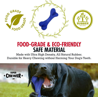 SuperChewer Tough Tug-of-War Flying Disc Toy | Lifetime Replacement | Strong Natural Rubber | Great Tug Disc Fetch Toy for Dogs | Ultra Durable Chew Toys for Aggressive Chewers | For All Breeds