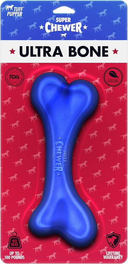SuperChewer Tough Tug-of-War Flying Disc Toy | Lifetime Replacement | Strong Natural Rubber | Great Tug Disc Fetch Toy for Dogs | Ultra Durable Chew Toys for Aggressive Chewers | For All Breeds