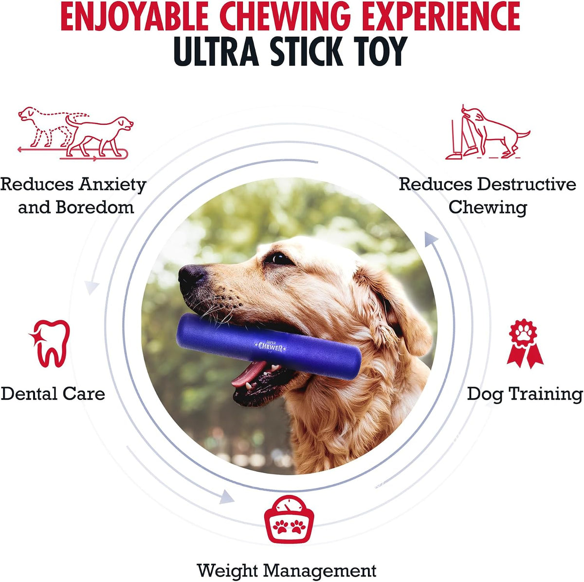 SuperChewer Tough Tug-of-War Flying Disc Toy | Lifetime Replacement | Strong Natural Rubber | Great Tug Disc Fetch Toy for Dogs | Ultra Durable Chew Toys for Aggressive Chewers | For All Breeds