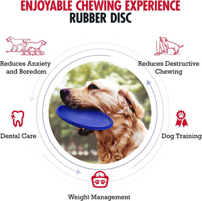 SuperChewer Tough Tug-of-War Flying Disc Toy | Lifetime Replacement | Strong Natural Rubber | Great Tug Disc Fetch Toy for Dogs | Ultra Durable Chew Toys for Aggressive Chewers | For All Breeds