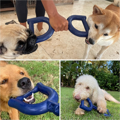 SuperChewer Tough Tug-of-War Flying Disc Toy | Lifetime Replacement | Strong Natural Rubber | Great Tug Disc Fetch Toy for Dogs | Ultra Durable Chew Toys for Aggressive Chewers | For All Breeds