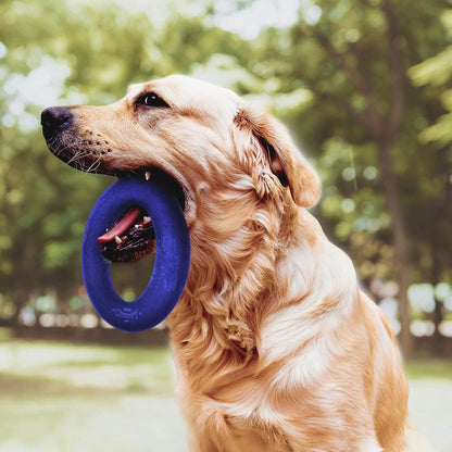 SuperChewer Tough Tug-of-War Flying Disc Toy | Lifetime Replacement | Strong Natural Rubber | Great Tug Disc Fetch Toy for Dogs | Ultra Durable Chew Toys for Aggressive Chewers | For All Breeds