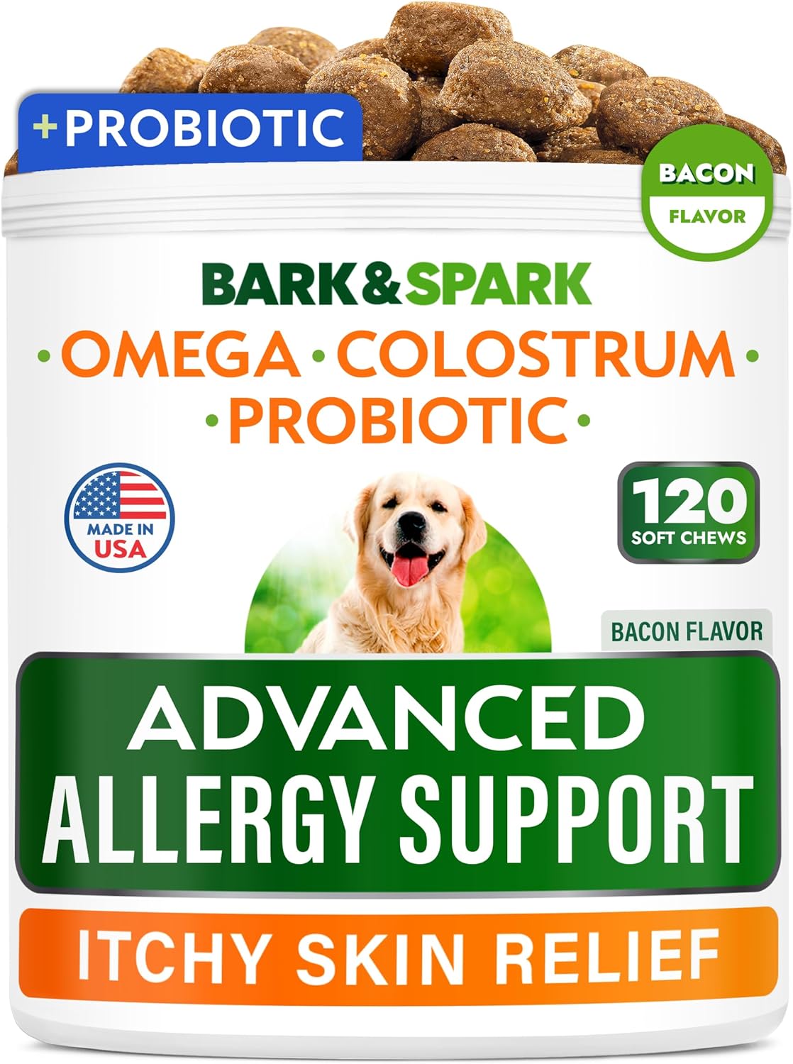 Dog Allergy Relief Chews - Skin Health & Anti-Itch Supplement with Omega-3