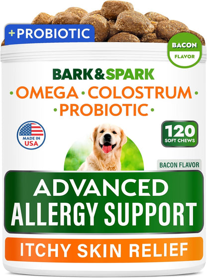 Dog Allergy Relief Chews - Skin Health & Anti-Itch Supplement with Omega-3