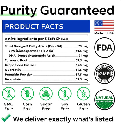 Dog Allergy Relief Chews - Skin Health & Anti-Itch Supplement with Omega-3