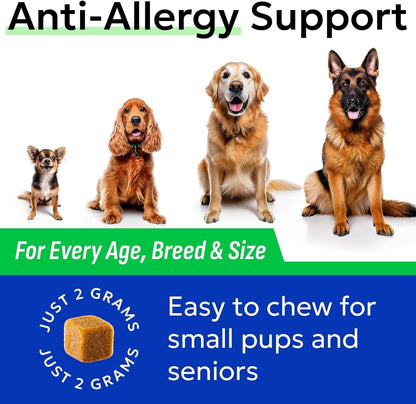 Dog Allergy Relief Chews - Skin Health & Anti-Itch Supplement with Omega-3
