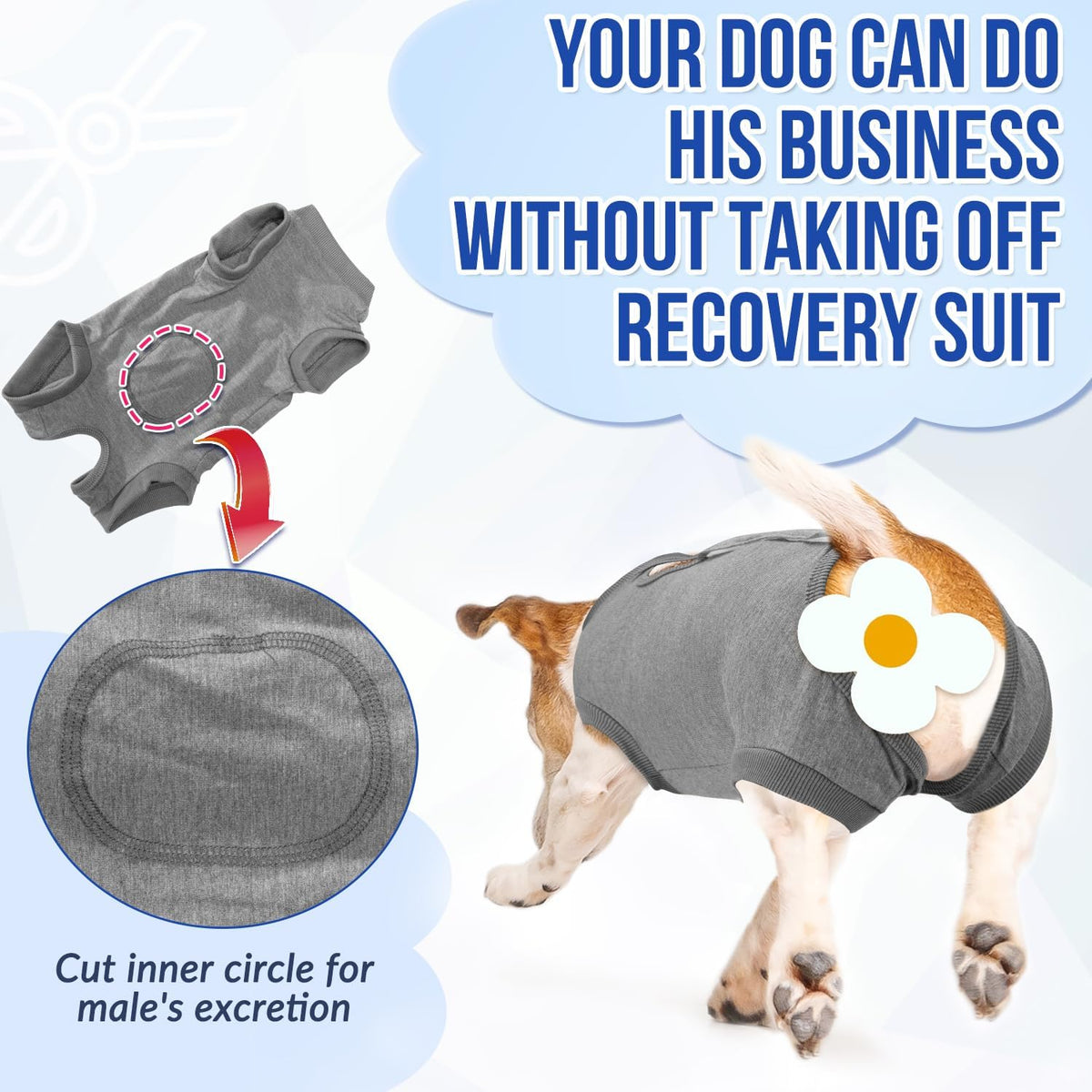 Recovery Suit for Dogs, Onesie Spay Neuter Surgery Suit Female Male
