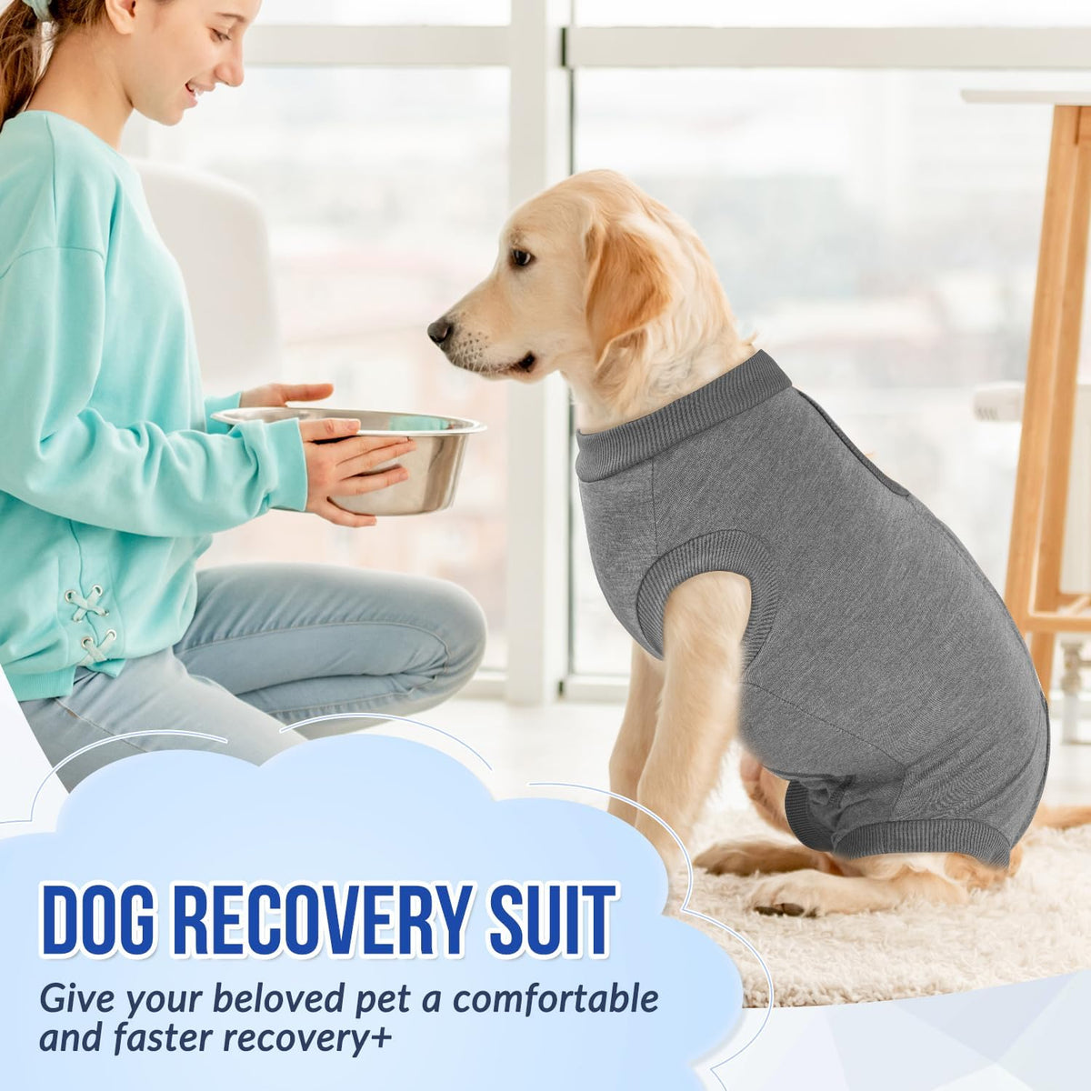 Recovery Suit for Dogs, Onesie Spay Neuter Surgery Suit Female Male