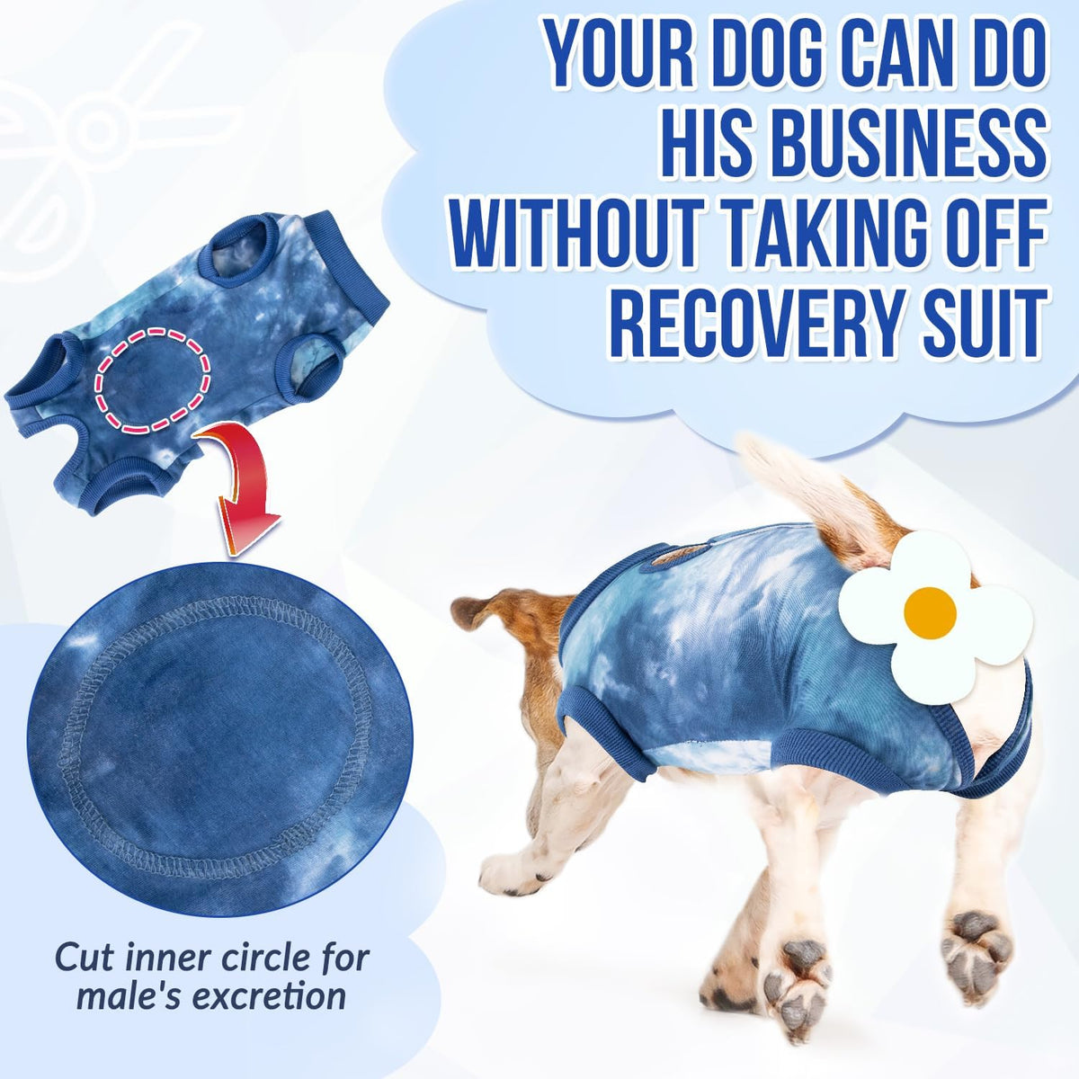 Recovery Suit for Dogs, Onesie Spay Neuter Surgery Suit Female Male