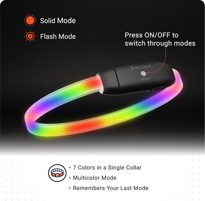PAJ Light LED Dog Collar for Medium & Large Dogs