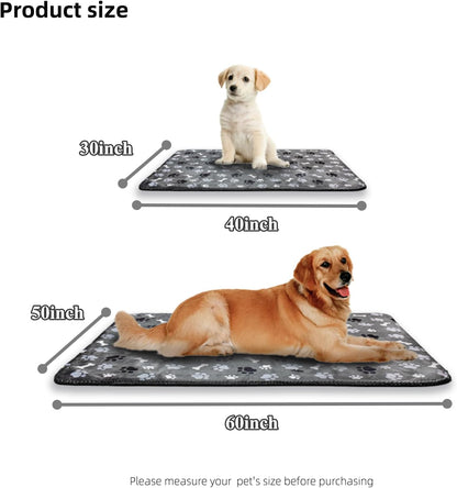Waterproof Dog Blanket, Pattern Printing Super Soft Warm Fluffy Facecloth Sofa Car Bed Protector, Urine Proof Washable Outdoor Pet Blanket for Puppy Large Dogs & Cats(paw & Bone40*30)
