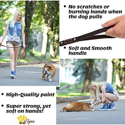 Leather Dog Leash for Small & Medium Dogs, 6ft x 1/2"