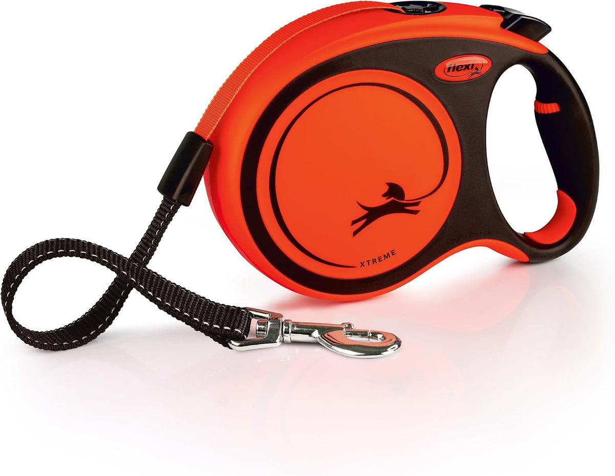 ® Xtreme Tape Retractable Dog Leash, Large, 26 ft - Orange/Black