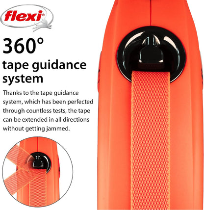 ® Xtreme Tape Retractable Dog Leash, Large, 26 ft - Orange/Black