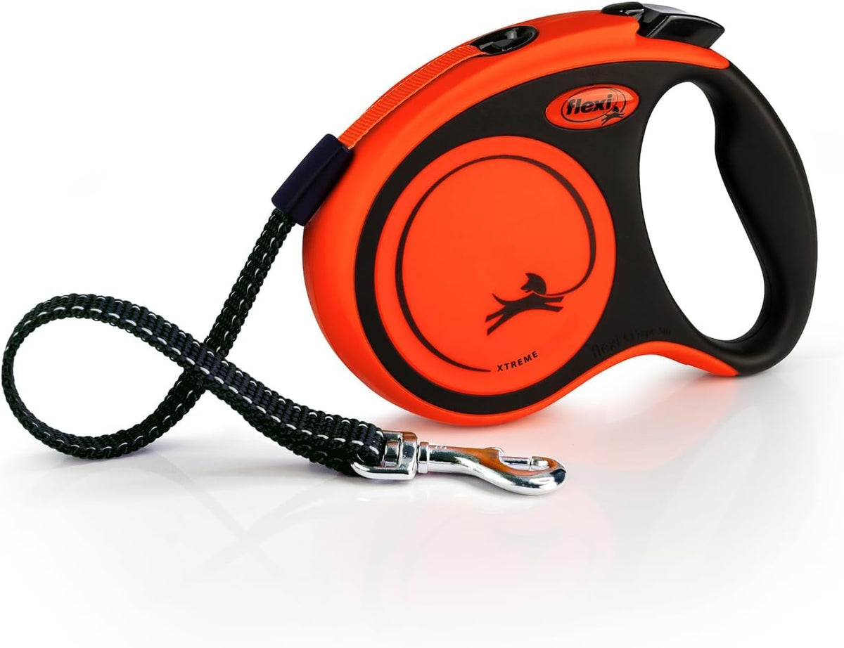 ® Xtreme Tape Retractable Dog Leash, Large, 26 ft - Orange/Black