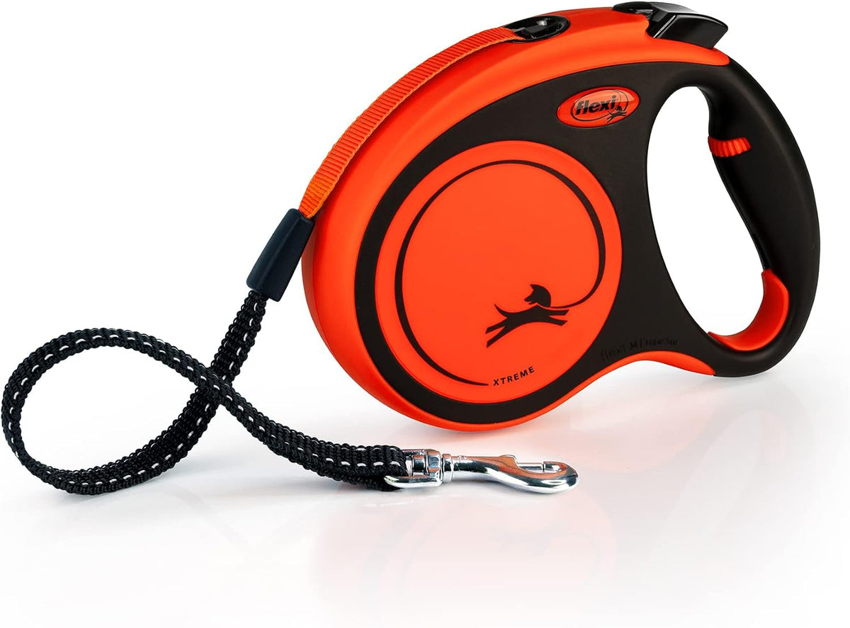 ® Xtreme Tape Retractable Dog Leash, Large, 26 ft - Orange/Black