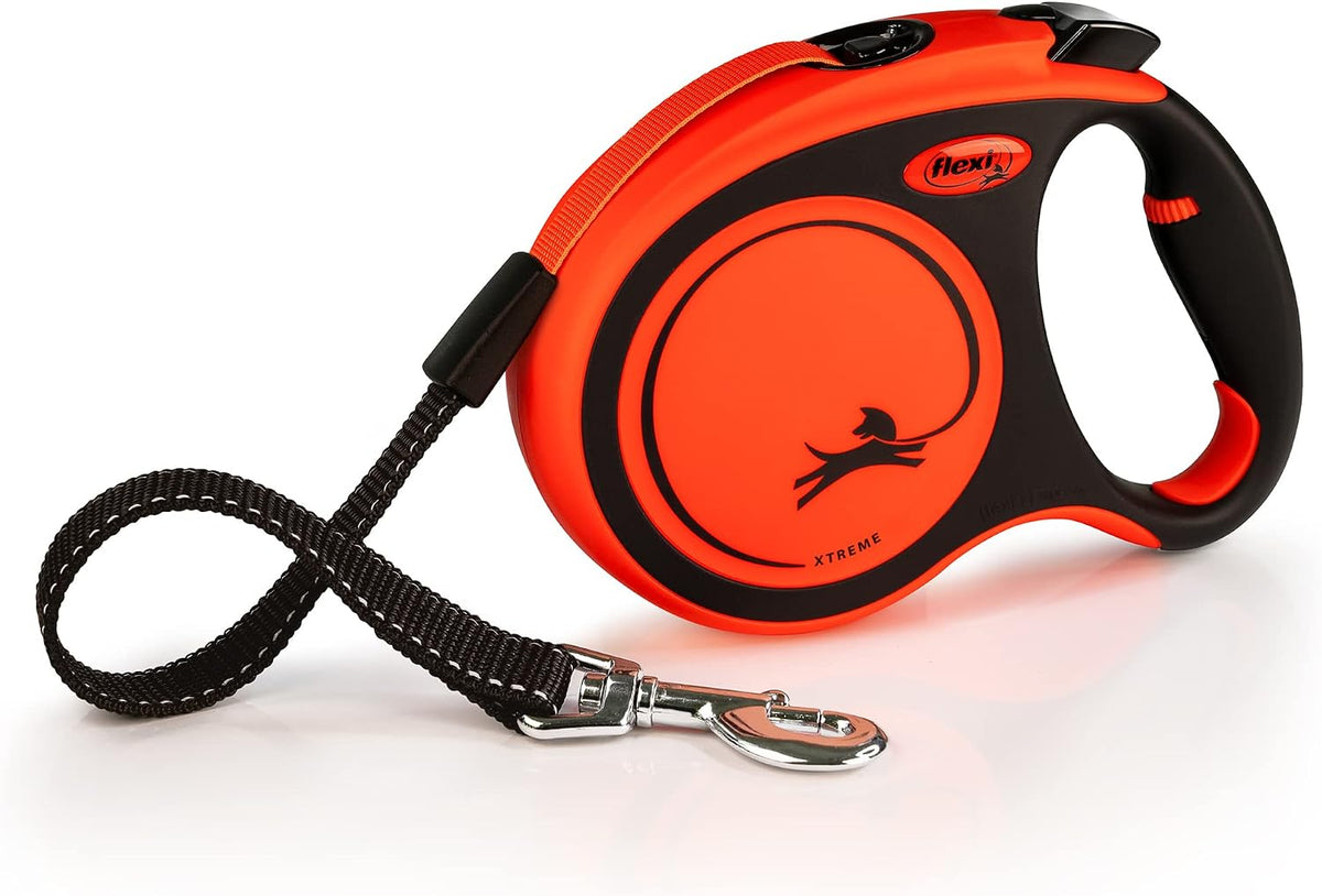 ® Xtreme Tape Retractable Dog Leash, Large, 26 ft - Orange/Black