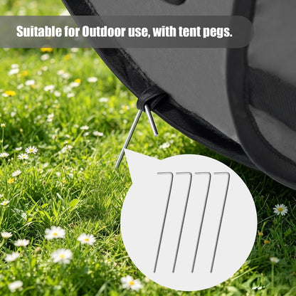 Foldable 36" Dog Crate for Medium Dogs, Portable Waterproof Pop-Up Pet Kennel with Zipper, Collapsible Lightweight Indoor Outdoor Travel Cage with Tie-Down Straps & Ground Nails (Grren)