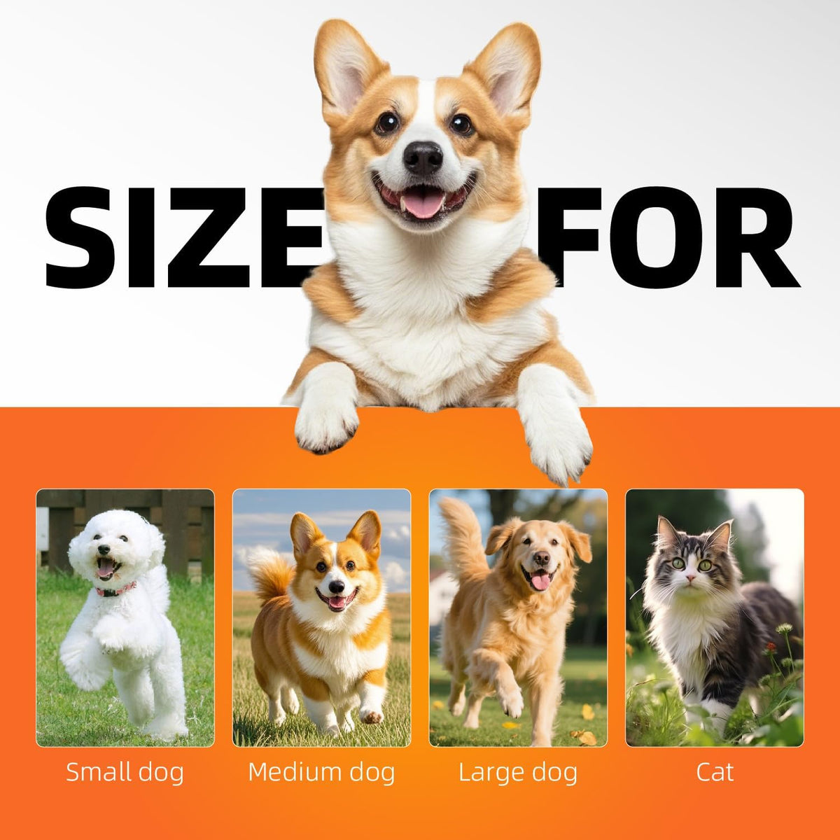 26Ft Retractable Dog Leash, Heavy Duty Great Leash for Dog up to 110 lbs, Anti-Slip Rubberized Handle, One-Handed Brake, Strong Nylon Tape, Tangle Free(Large，Orange&Black).