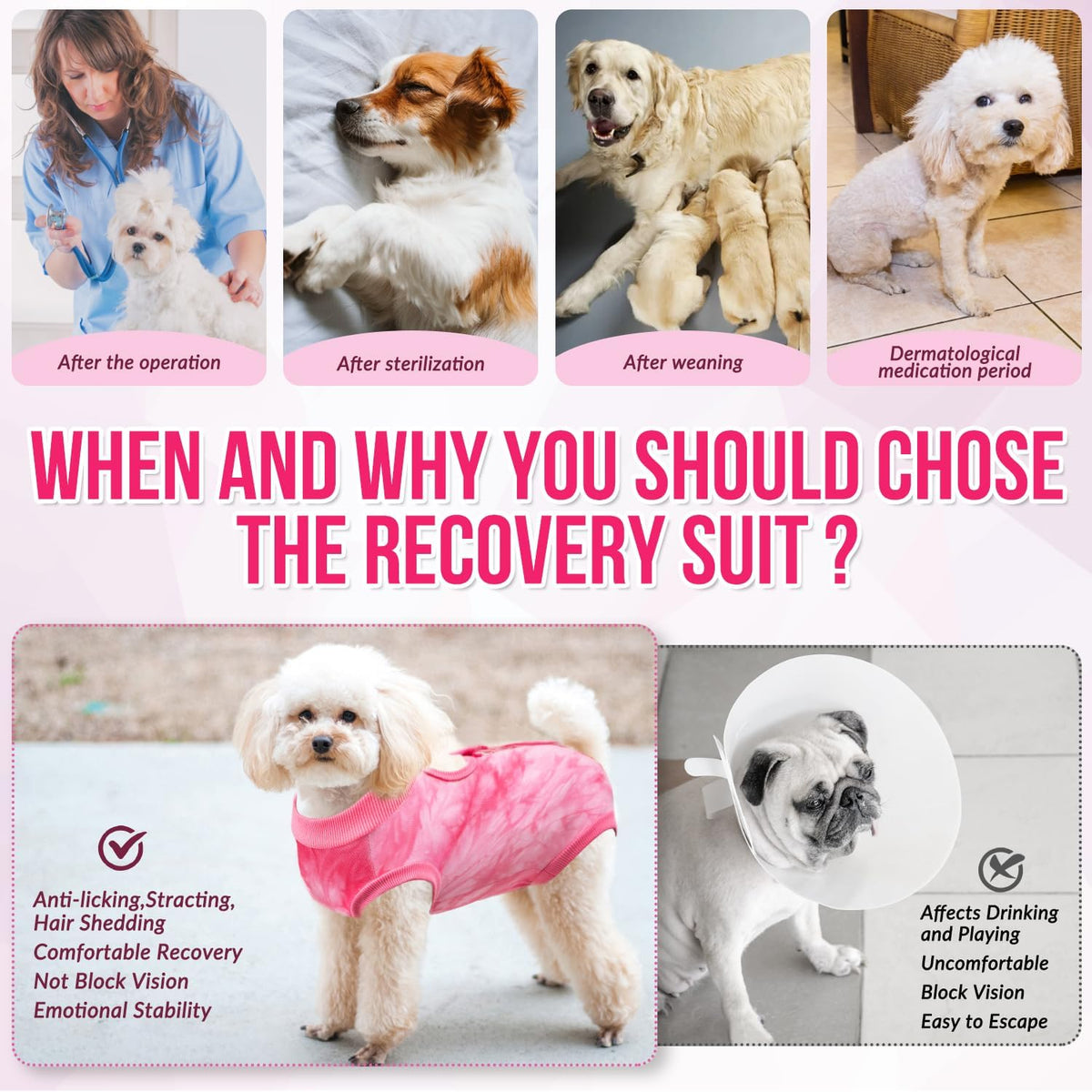 Dog Recovery Suit, Surgery Recovery Suit for Female Male Dogs