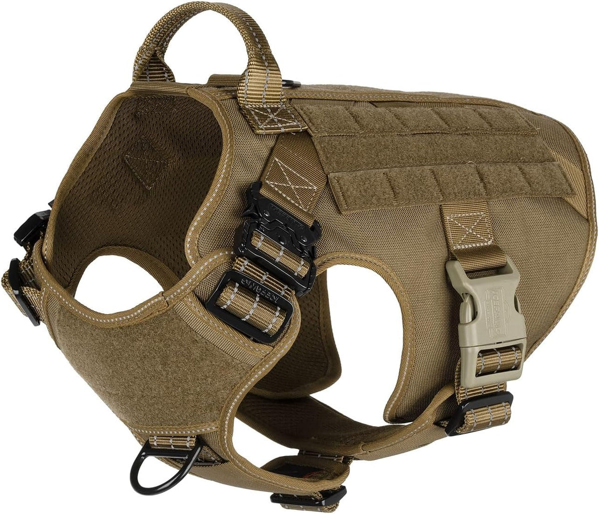 ICEFANG Tactical Dog Harness for Large Dogs,Reflective No Pull Dog Vest
